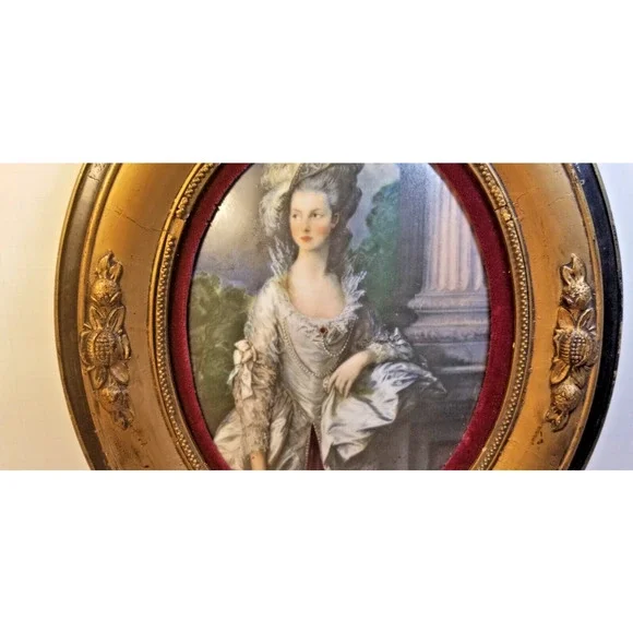Print of The Honourable Mrs Graham by Gainsborough Antique Oval Bubble Frame